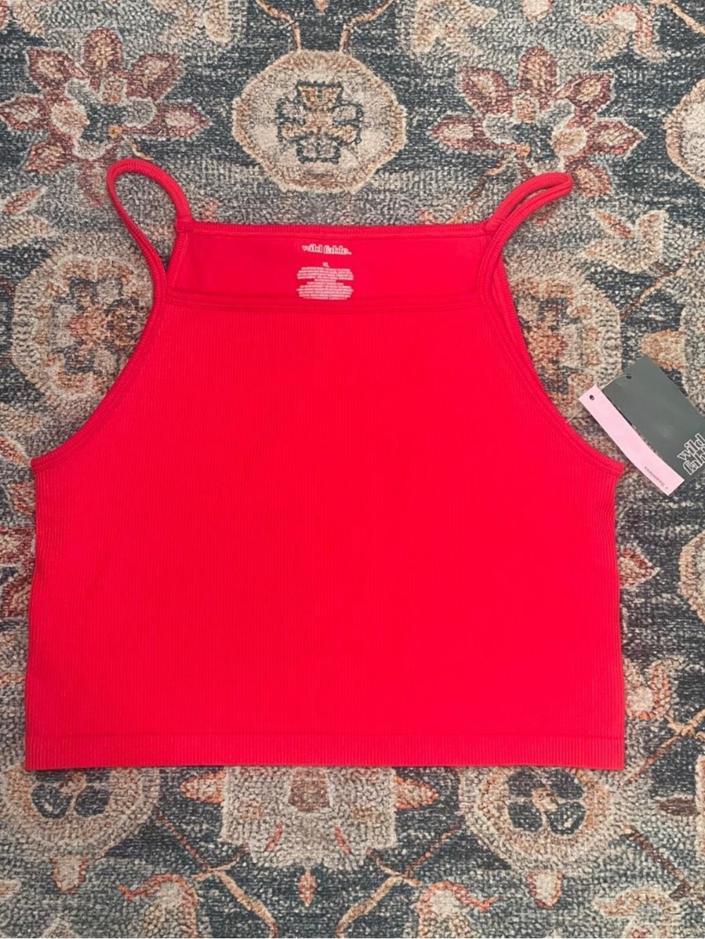 wild fable Red Ribbed Cropped Cami